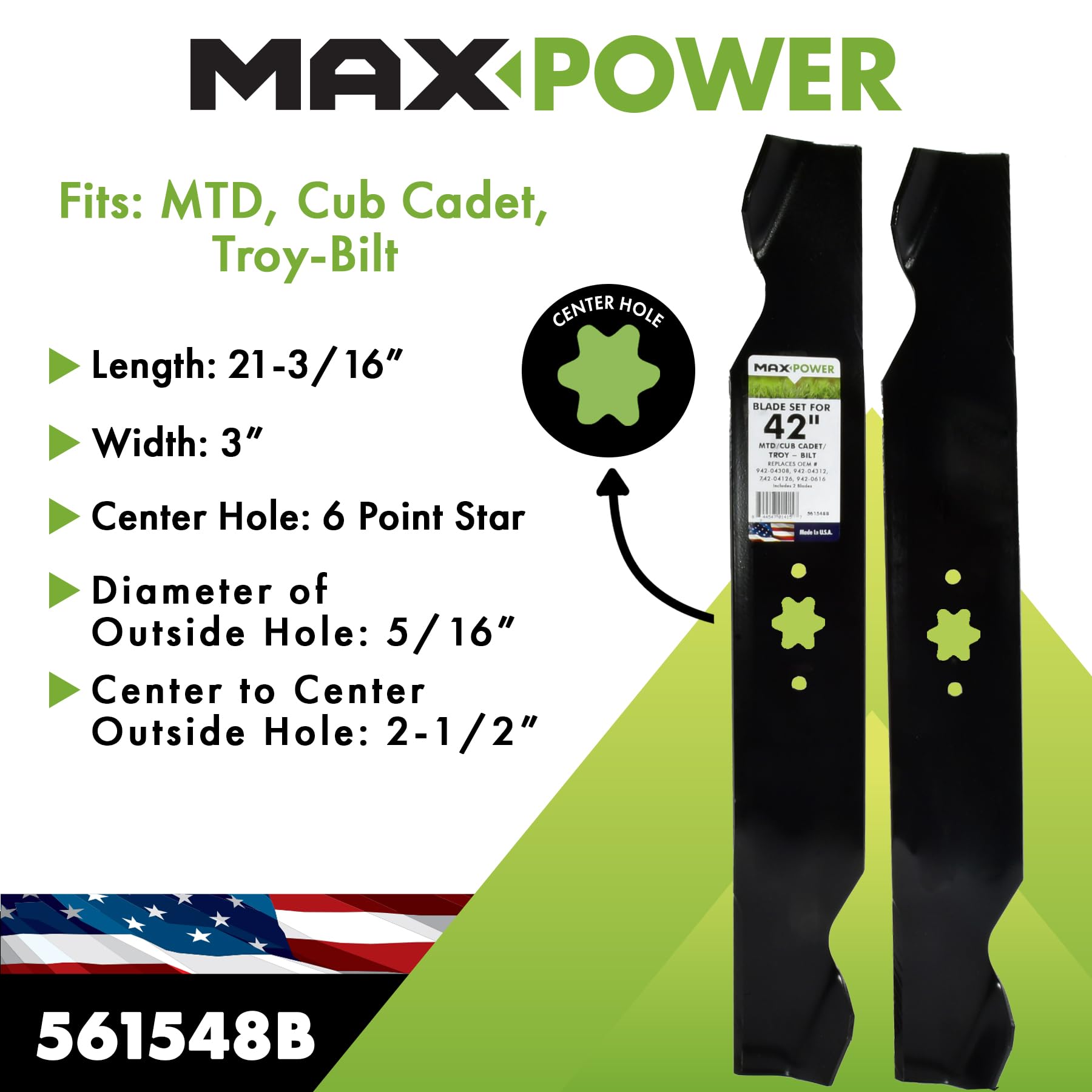 Amazon.com : MaxPower 561548B 2-Blade Set for many 42